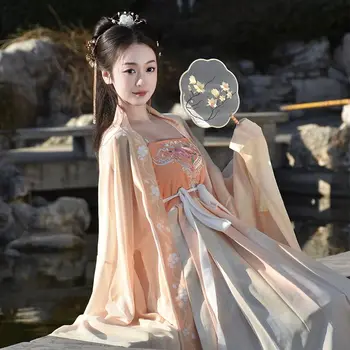 Наборы Hanfu в китайском стиле, Женская Старинная Вышивка, Элегантные Костюмы Феи для Косплея, Восточные традиционные платья принцесс Изображение 2