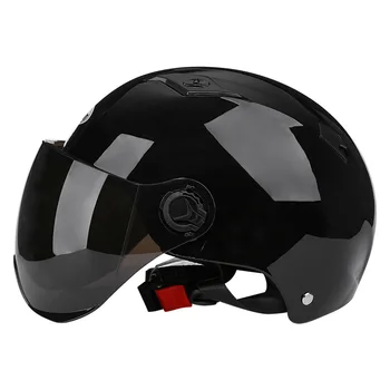 Электрический Мотоциклетный шлем для взрослых, Половинный шлем для мотороллера, шлем для мотокатастрофы, мотоцикл, велосипед, солнцезащитный козырек, защита от солнца, лето