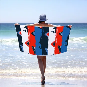 Негабаритное дорожное пляжное полотенце из микрофибры и полиэстера Легкие Компактные Пляжные летние принадлежности для плавания 70x150 см