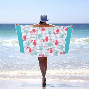 Негабаритное дорожное пляжное полотенце из микрофибры и полиэстера Легкие Компактные Пляжные летние принадлежности для плавания 70x150 см Изображение 2