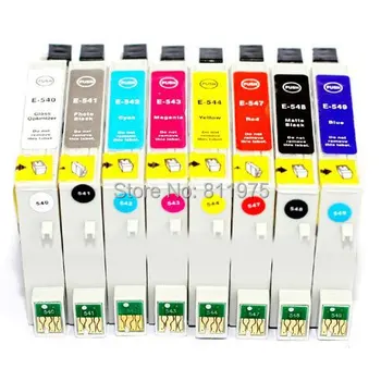 T0540T0541 T0542 T0543 T0544 T0547 T0548 T0549 8-цветной совместимый чернильный картридж для принтеров EPSON Stylus Photo R800, R1800