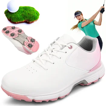 Профессиональная женская обувь для гольфа Водонепроницаемая и противоскользящая обувь для тренировок на открытом воздухе с 7 шипами