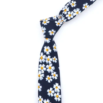 Модные Хлопковые галстуки для мужчин ручной работы, 6 см, цветочный принт в виде птичьих листьев, Узкие Тонкие галстуки, Вечерние Повседневные галстуки, Шейный платок Изображение 2