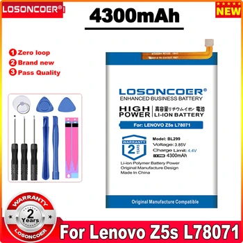 Аккумулятор LOSONCOER 4300mAh BL299 Для аккумулятора мобильного телефона Lenovo Z5s L78071 Бесплатные инструменты