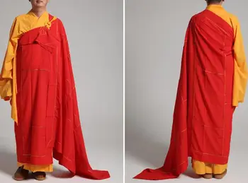 высококачественная красная одежда для семи раскаяний, халат дзен-буддийского монаха, костюм монаха, униформа, шаолиньская ряса, боевые искусства
