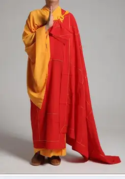 высококачественная красная одежда для семи раскаяний, халат дзен-буддийского монаха, костюм монаха, униформа, шаолиньская ряса, боевые искусства Изображение 2