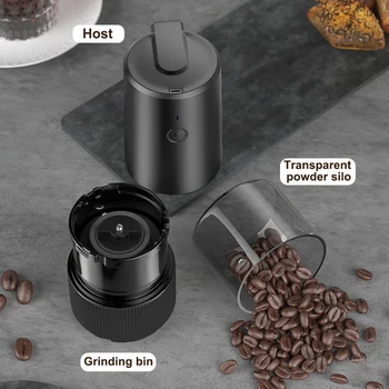 Электрическая кофемолка, перезаряжаемая через USB, Автоматическая Кофейная мельница для кофейных зерен, Портативная кофемашина Эспрессо для домашних путешествий