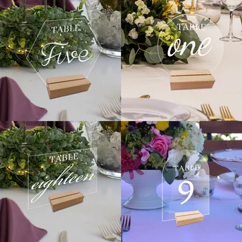 Акриловый номер свадебного стола с подставкой, пустой прозрачный акриловый держатель для знака места для оформления стола на свадьбу