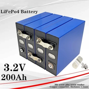 4ШТ 3,2 В 200Ah Lifepo4 аккумулятор, 12 В 24 В литий-железо-фосфатный аккумуляторный блок Solar caravan battery pack, ЕС и США беспошлинно