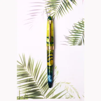 Перьевая ручка из смолы, цветные чернила, ручка для занятий каллиграфией, студенческая ручка