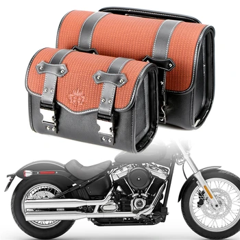 Универсальные мотоциклетные седельные сумки, сумка для вилки, Сумка для багажа из искусственной кожи, Боковая сумка для инструментов, Седельная сумка для Honda, Bmw, Suzuki Изображение 2