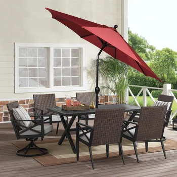 9-дюймовый зонт для патио премиум-класса, 100% полиэстер, прочный, 11,2 фунта, 9,00x9,00x8,00 футов Изображение 2