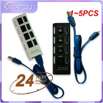 1 ~ 5ШТ 3,0 Концентратор USB-концентратор 3,0 Мульти USB-разветвитель 3 модуля использования Адаптера питания 7 портов Множественный расширитель 3,0 USB3 концентратор с переключателем для ПК