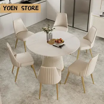 Домашний Круглый обеденный стол, Обеденный стол и стул, Роскошное сочетание Минималистичной мебели для квартир, mesas plegables GY50CZ