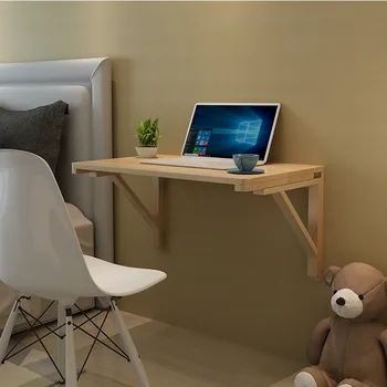 офисный стол, деревянный настенный стол, настенный стол, складной компьютер, складной стол, стол из массива дерева, компьютерный стол, стол Изображение 2