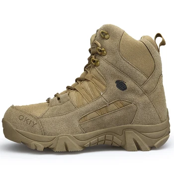 Мужские тактические ботинки, Армейские ботинки, Мужская Военная Непромокаемая рабочая защитная обувь для Пустыни, Альпинистская походная обувь, мужские уличные ботинки по щиколотку Изображение 2