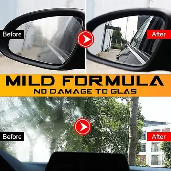 Средство для очистки автомобильных стекол от маслянистой пленки, средство для глубокой очистки стекол для авто и дома, гидрофобное покрытие, защита от дождя для зеркал на ветровом стекле Изображение 2