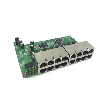 OEM 10/100 Мбит/с RJ45 16-портовый модуль коммутатора Fast Ethernet Lan Концентратор США ЕС Штекер Адаптер 5 В Источник питания Сетевой коммутатор материнская плата