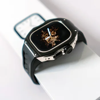 роскошный Комплект Модификации Apple Watch из 49 мм Углеродного Волокна для iWatch ultra 49 мм защитный Чехол Apple Watch с фторопластовой резинкой Изображение 2