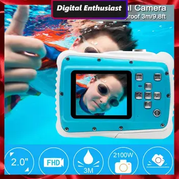 Экшн-камера Детская Подводная Цифровая камера Водонепроницаемый Двухэкранный Видеомагнитофон Full HD 32G Профессиональная Детская камера