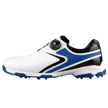 Обувь для гольфа PGM, мужская спортивная обувь с водонепроницаемыми износостойкими шнурками с противоскользящей вращающейся пряжкой, кроссовки