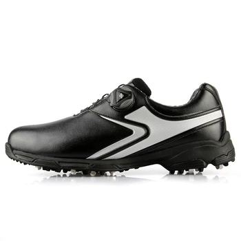 Обувь для гольфа PGM, мужская спортивная обувь с водонепроницаемыми износостойкими шнурками с противоскользящей вращающейся пряжкой, кроссовки Изображение 2