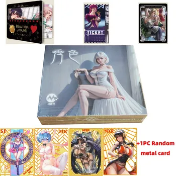 Новая Серия Аниме Goddess Красивая Цветная Коробка для карт Коллекция Girl Party Feast Редкие Лимитированные Металлические Карты Игровые игрушки Изображение 2