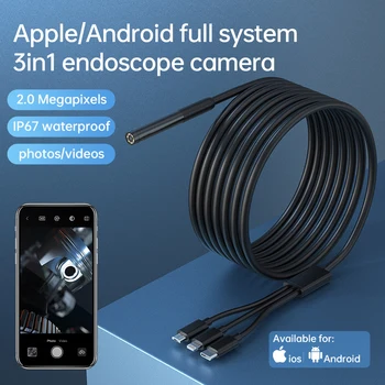 2МП объектив Водонепроницаемый эндоскоп камера IP67 точка доступа WiFi Мини-камера жесткий провод производство бороскоп для Тип C для iOS