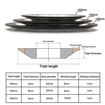 PDX Алмазный шлифовальный круг Абразивный Полировальный Шлифовальный диск 100/125/150 мм Для Шлифования металла, Нефрита, Вращающийся инструмент, Аксессуары Изображение 2