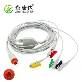 Бесплатная доставка для SIEMENS 8-контактный цельный кабель ЭКГ с 4 выводами IEC Clip