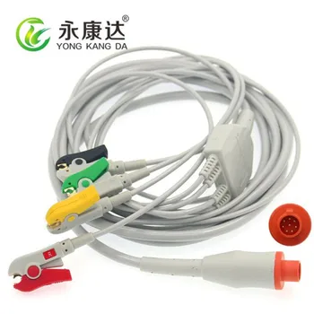 Бесплатная доставка для SIEMENS 8-контактный цельный кабель ЭКГ с 4 выводами IEC Clip Изображение 2