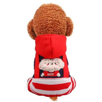 Мягкий плюшевый комбинезон для домашних собак, Зимний Рождественский костюм для собак, утепленная одежда на подкладке для маленьких средних собак Изображение 2