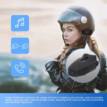 Шлем Bluetooth-гарнитура для внутренней связи на 4 всадника с функцией камеры и FM-видеомагнитофоном хорошего качества