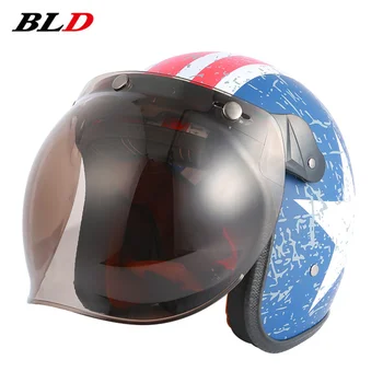 BLD-181 Мотоциклетный шлем Ретро с открытым лицом 3/4 для мотокросса с каской для мужчин, одобренной Wome DOT, Capacete