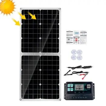 Портативная Солнечная Панель Солнечный Комплект Высокоэффективных Солнечных Панелей С Солнечным контроллером 100A Для RV Camper Van Trailer Boat Газонокосилка