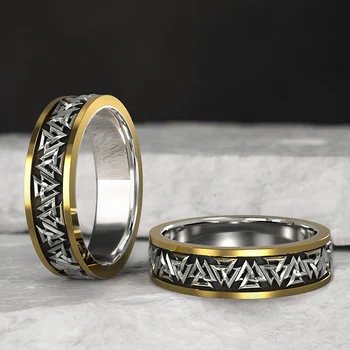 Серебряное кольцо Скандинавского Викинга 925 Пробы, модное кольцо с Валькнутым кольцом, Серебряное сварочное медное руническое хвостовое кольцо, модные ювелирные изделия Изображение 2
