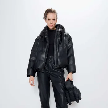 2022 Модные зимние женские парки Прямые Свободные женские пальто Элегантные хлопчатобумажные куртки с карманами Женские JM Изображение 2