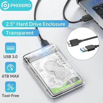 PHIXERO 2,5 дюймовый SSD Корпус Коробка Для Хранения HDD Чехол SATA USB 3,0 Type C Чехол Для жесткого диска Внешняя Поддержка UASP для Портативных ПК