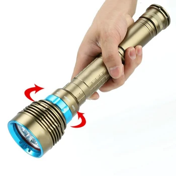 Мощный Перезаряжаемый светодиодный фонарик Из алюминиевого Сплава L2 LED Torch Deep Underwater Diving Flashlight