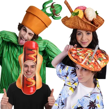 Забавная шляпа с растительной пищей, шляпа на Хэллоуин, реквизит для сценического представления, шляпа для пары, шляпа