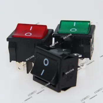 [SA] Выключатель питания RLEIL Кулисный переключатель 220 В с квадратными черными краями с зеленой подсветкой RL3-2-G/R/BB 4P/6P-50 шт./лот