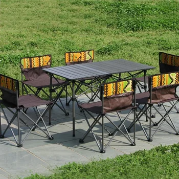 7 В 1 Полный комплект для отдыха, складной стол и стулья из алюминиевого сплава для пикника, кемпинга на открытом воздухе