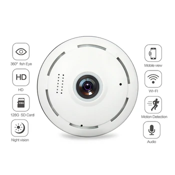 Wifi Панорамная камера 3MP 1080P, Камера безопасности, 360-Градусная Панорамная IP-камера 