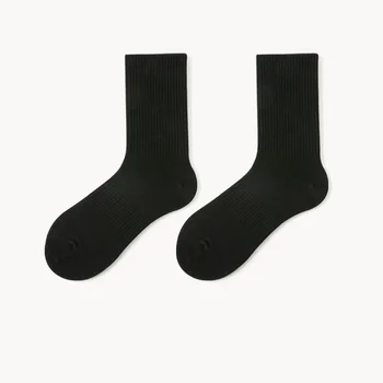 Хлопчатобумажные носки, мужские осенние носки, летние спортивные длинные и зимние мужские носки для мальчиков, однотонные Изображение 2