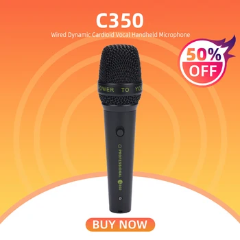 C350 Проводной Динамический кардиоидный Вокальный Ручной микрофон для караоке-пения