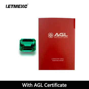 Выращенный в лаборатории LETMEXC Изумруд Драгоценный камень Бриллиант Превосходной изумрудной огранки Высшего качества для ювелирных изделий на заказ С сертификатом AGL