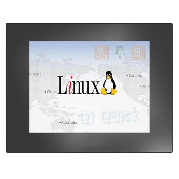 дешевый HMI резистивный промышленный контрольный монитор система Linux 8-дюймовый ЖК-дисплей со встроенной панелью ПК экран hmi Изображение 2