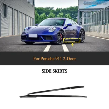 Для Porsche 911 2019 2020 Юбки для бампера боковой двери из Углеродного волокна, обвесы для Фартука, автомобильные Боковые Юбки, Обвес