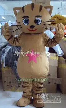 карнавальный костюм талисмана коричневого кота, маскарадные костюмы для взрослых, бесплатная доставка