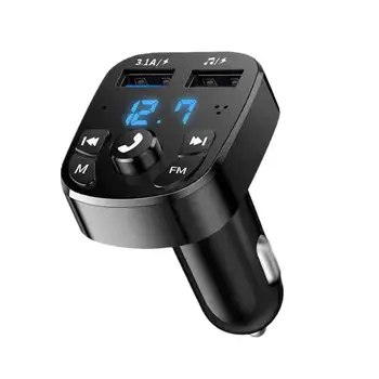 Автомобильное зарядное устройство Mp3 Hands-free Bluetooth 5.0 FM-Передатчик MP3-Плеер Беспроводной Аудиоприемник громкой связи Двойной Автомобильный адаптер USB
